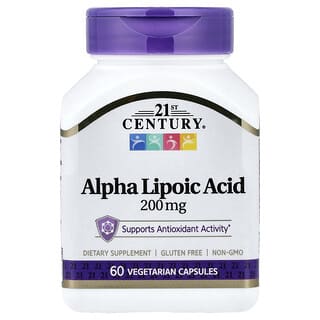 21st Century, Ácido Alfa-Lipoico, 200 mg, 60 Cápsulas