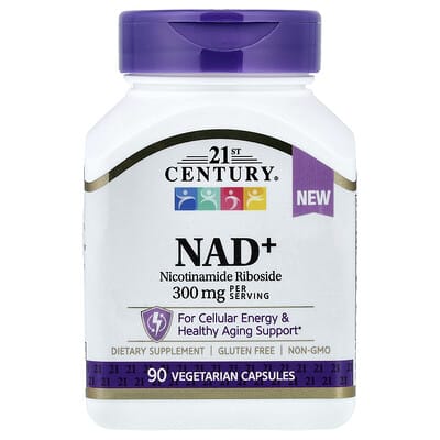 21st Century, NAD+, 90 Vegetarian Capsules (100 mg per capsule)