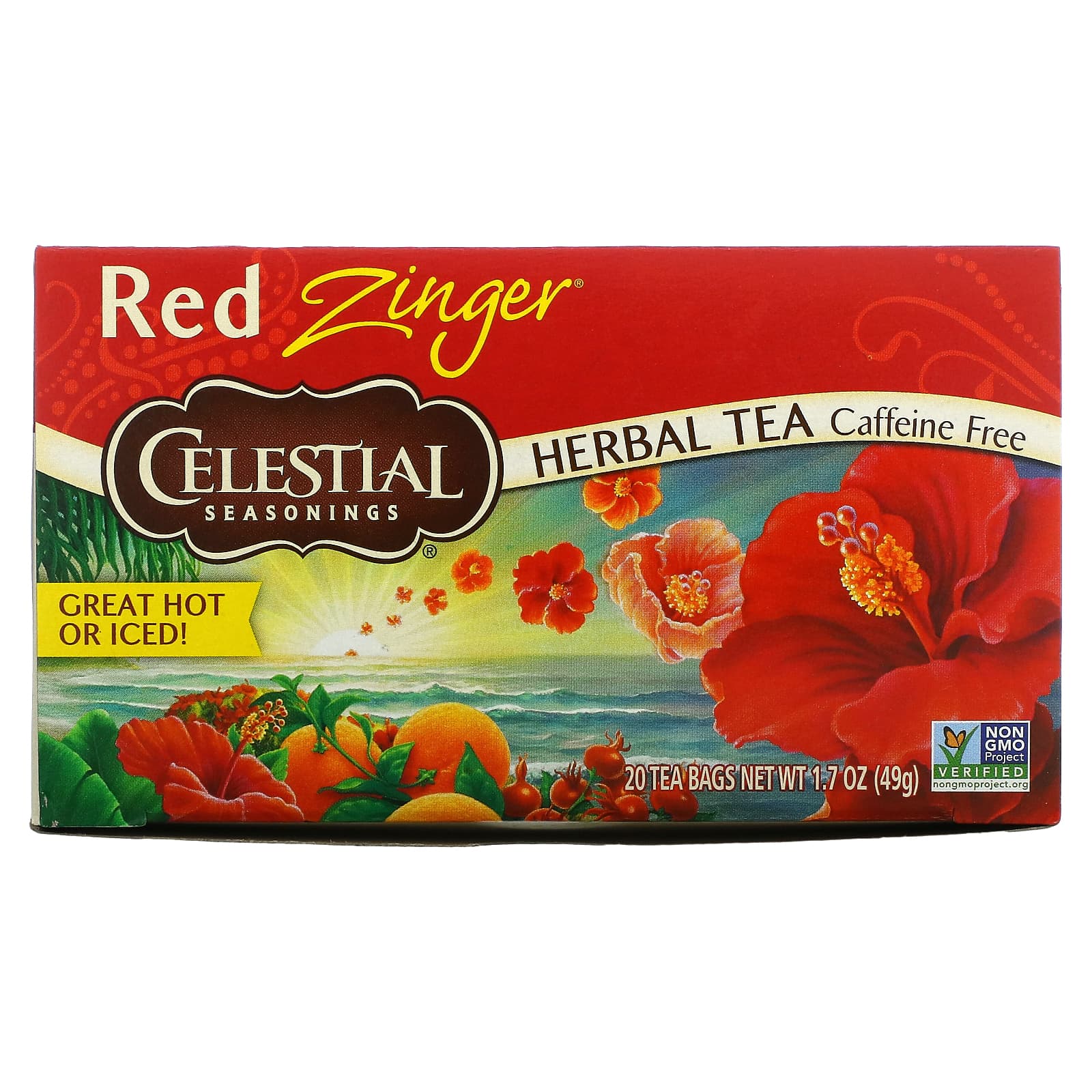 betale sig Gør det godt Hoved Celestial Seasonings, Herbal Tea, Red Zinger, Caffeine Free, 20 Tea Bags,  1.7 oz (49 g)