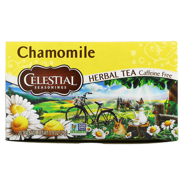 Celestial Seasonings, Herbal Tea, Chamomile, Caffeine Free, 20 Tea Bags, 0.9 oz (25 g)