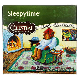 Celestial Seasonings, شاي أعشاب، Sleepytime، خالٍ من الكافيين، 40 كيسًا من الشاي، 2.1 أونصة (59 جم)