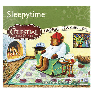 Celestial Seasonings, Té de hierbas, Sleepytime, Sin cafeína, 40 bolsitas de té, 59 g (2,1 oz)