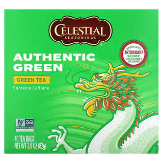 Celestial Seasonings, Té verde auténtico`` 40 bolsitas de té, 82 g (2,9 oz)