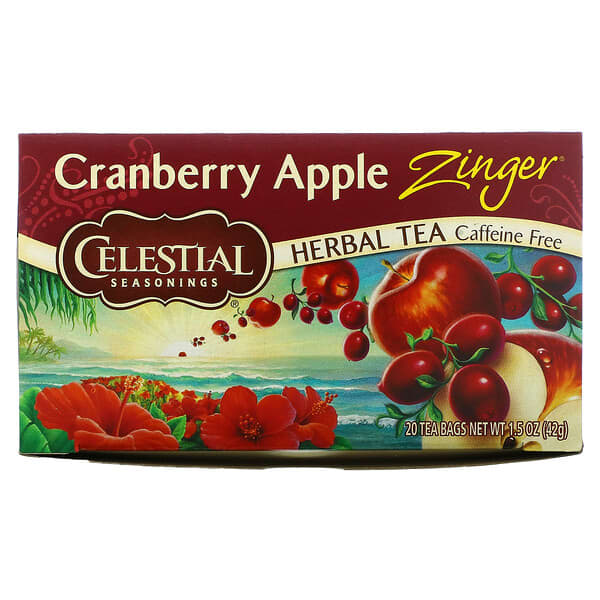 Celestial Seasonings, Herbal Tee, Cranberry Apple Zinger, Kräutertee, Cranberry-Apfel-Zinger, koffeinfrei, 20 Teebeutel, 42 g (1,5 oz.)
