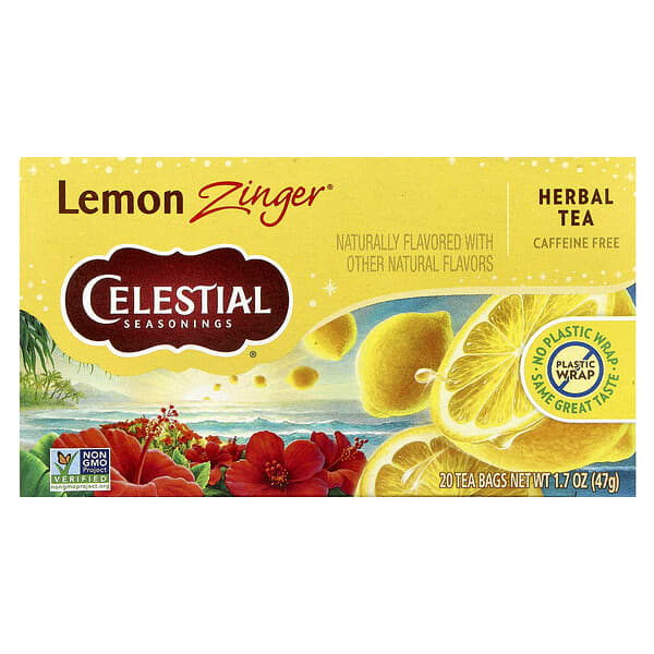 Celestial Seasonings, 草本茶，Lemon Zinger，無咖啡萃取，20 茶包，1.7 盎司（47 克）