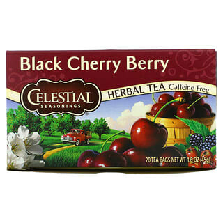 Celestial Seasonings, Травяной чай, Черная вишня, без кофеина 20 чайных пакетиков, 1.6 унции (44 г)