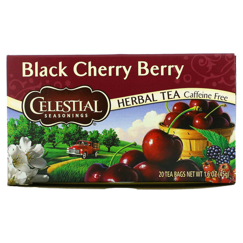 Herbal Tea, Black Cherry Berry, Caffeine Free, 20 Tea Bags, 1.6 oz