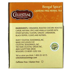 Celestial Seasonings, Kräutertee, bengalische Gewürze, ohne Koffein, 20 Teebeutel, 1,7 oz. (47 g)