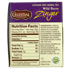Celestial Seasonings, 花草茶，不含咖啡萃取，野莓活力，20茶包，1.7盎司（47克）