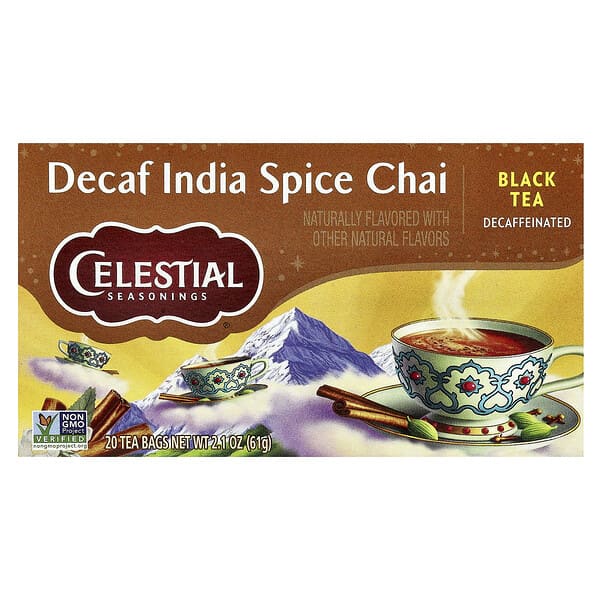 Celestial Seasonings, 紅茶和異國香辛料，印度香料茶，無因，20 袋茶葉，2.1 盎司（61 克）
