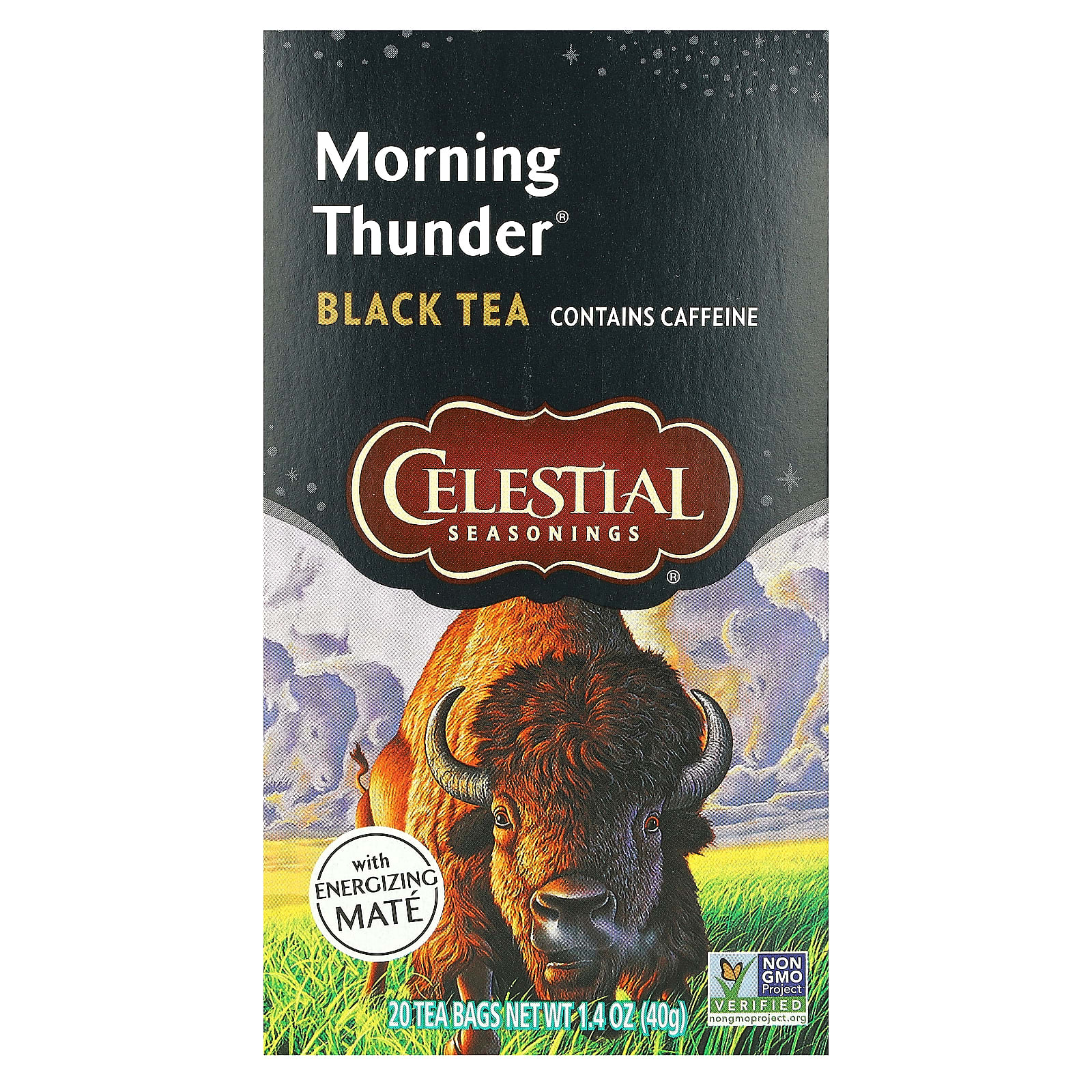 Celestial Seasonings, Black Tea, Morning Thunder, 20 Tea Bags, 1.4 oz