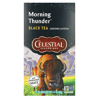 Celestial Seasonings, ブラックティー（紅茶）、モーニングサンダー、20ティーバッグ、1.4 oz (40 g)