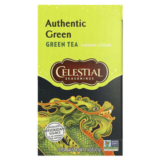 Celestial Seasonings‏, תה ירוק אותנטי, 20 שקיקי תה, 41 גרם (1.4 אונקיות)