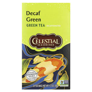 Celestial Seasonings, 緑茶、デカフェ、ティーバッグ20個、36g（1.3オンス）