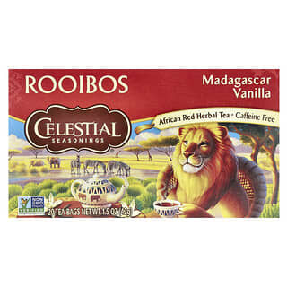 Celestial Seasonings, Chá de Ervas Vermelho Africano, Rooibos, Baunilha de Madagascar, Sem Cafeína, 20 Saquinhos de Chá, 42 g (1,5 oz)