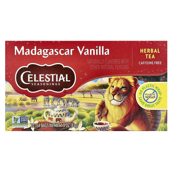 Celestial Seasonings, 허브차, 마다가스카르 바닐라, 카페인 무함유, 티백 20개, 43g(1.5oz)