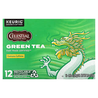Celestial Seasonings, Chá Verde, Certificado de Comércio Justo, 12 Cápsulas K-Cup, 3,1 g (0,1 oz) Cada