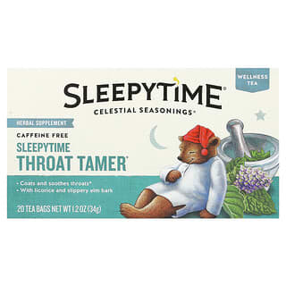 Celestial Seasonings, Wellness Tea, Sleepytime Throat Tamer, senza caffeina, 20 bustine di tè, 34 g