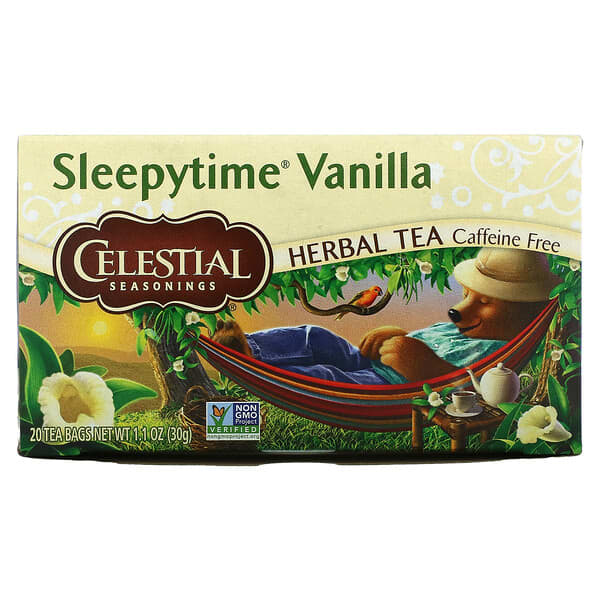 Celestial Seasonings, ハーブティー, スリーピータイムバニラ, カフェインフリー, 20ティーバッグ, 1.0オンス (29 g)