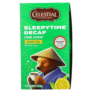 Celestial Seasonings, Sleepytime شاي أخضر بالليمون والياسمين، منزوع الكافيين، 20 كيس شاي، 1.1 أونصة (31 جم)