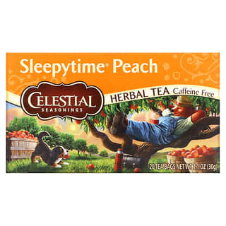 Celestial Seasonings, الشاي العشبي، خال من الكافيين، الخوخ وقت النوم، 20 كيس للشاي، 1.0 أوقية (29 جرام)