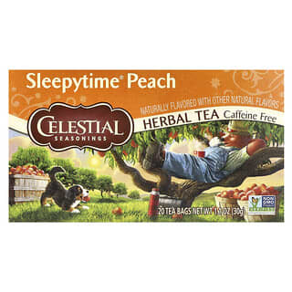 Celestial Seasonings, Kräutertee, Koffeinfrei, Schlafenszeit Pfirsich, 20 Teebeutel, 1,0 oz (29 g)