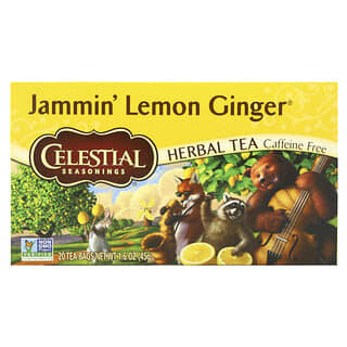 Celestial Seasonings, Tisane, Jammin' Lemon Gingembre, Sans caféine, 20 sachets de thé, 45 g