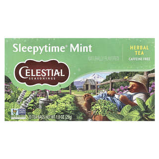 Celestial Seasonings, травяной чай, убаюкивающая мята, без кофеина, 20 чайных пакетиков, 29 г (1,0 унции)