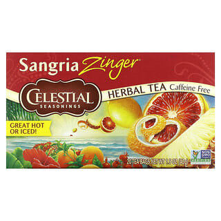 Celestial Seasonings, Té de hierbas, Sangría zinger, Sin cafeína`` 20 bolsitas de té de 1,5 oz (42 g)