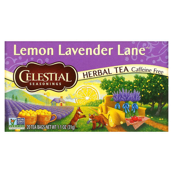 سيليستيال سيزونينس‏, شاي عشبي، Lemon Lavender Lane، خالٍ من الكافيين، 20 كيس شاي، 1.1 أونصة (31 جم)