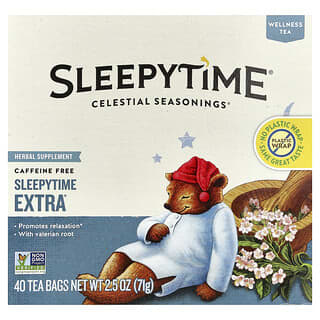 Celestial Seasonings, Wellness Tea, Sleepytime Extra®, Caffeine Free, 40 Tea Bags, 2.5 oz (71 g)