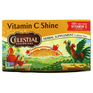 Celestial Seasonings, Herbal Supplement, Vitamin C Shine, Caffeine Free, 20 Tea Bags, 1.6 oz (47 g)