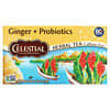 Celestial Seasonings, Chá de Ervas, Gengibre + Probióticos, Sem Cafeína, 20 Saquinhos de Chá, 31 g (1,1 oz)