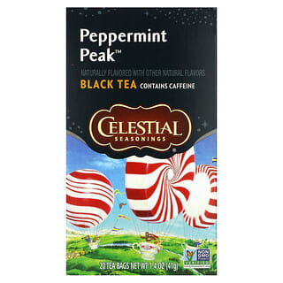 Celestial Seasonings‏, תה שחור, Peppermint Peak, תה שחור, 20 שקיקי תה, 41 גרם (1.4 אונקיות)