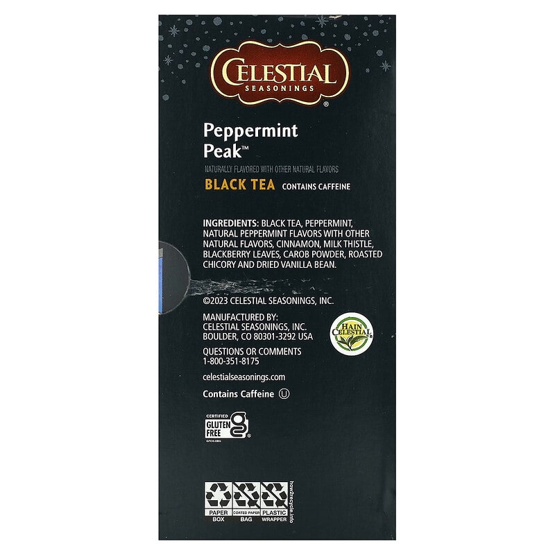 Celestial Seasonings Peppermint Herbal Tea - 20 Count Caffeine Free Tea Bags