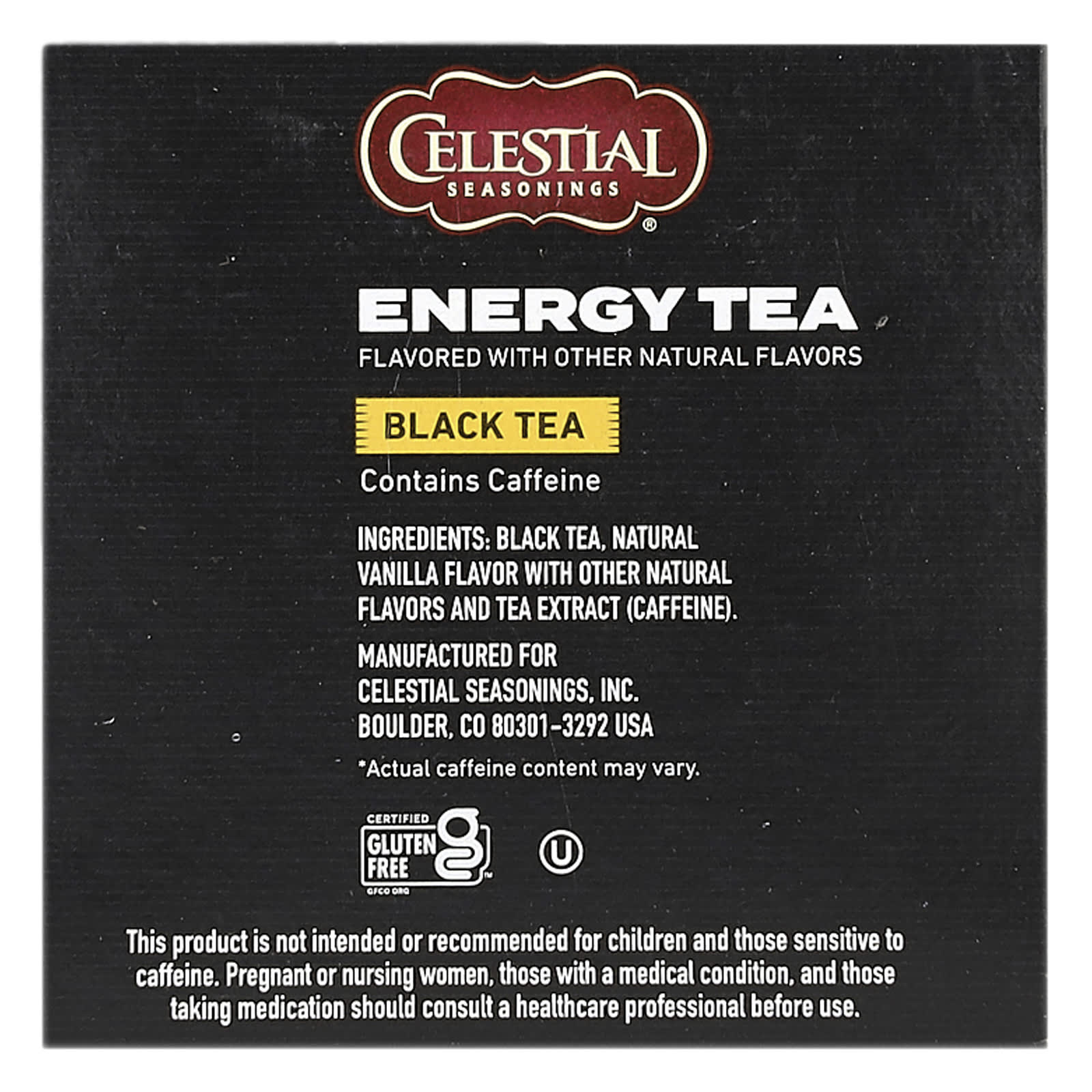 Celestial Seasonings, Energy Tea, Black Tea, 12 KCup Pods, 0.9 oz (27 g)