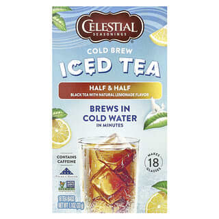 Celestial Seasonings, Cold Brew Iced Tea, Half & Half Black Tea with Natural Lemonade, 18 Tea Bags, 1.1 oz ( 33 g)