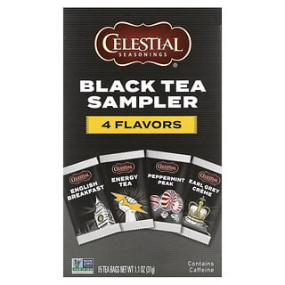 Celestial Seasonings, Muestrario de té negro, 4 sabores`` 15 bolsitas de té, 31 g (1,1 oz)