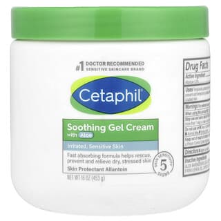 Cetaphil, Gel-crème apaisant à l'aloès, moyen, sans parfum, 453 g