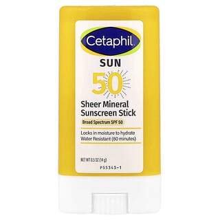 Cetaphil, Sheer Mineral Sunscreen Stick, SPF 50, All Skin Types, 0.5 oz (14 g)
