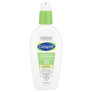 Cetaphil, 데일리 오일 프리 페이셜 모이스처라이저, 자외선 차단제, SPF 35, 향료 무함유, 88ml(3fl oz)