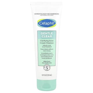 Cetaphil, Creme de Limpeza Suave, Claro para Acne, 124 ml (4,2 fl oz)