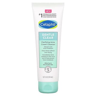 Cetaphil, Gentle Clear, Clarifying Acne Cream Cleanser, 4.2 fl oz (124 ml)