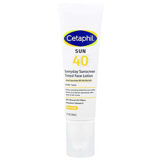 Cetaphil, Everyday Sunscreen, Tinted Face Lotion, All Skin Types, SPF 40, 1.7 fl oz (50 ml)