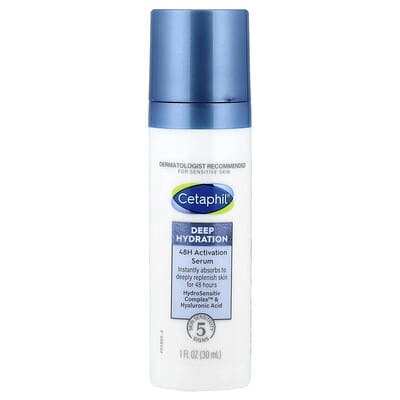 Cetaphil, Deep Hydration, 48-Hour Active Serum, For Sensitive Skin, 1 fl oz (30 ml)