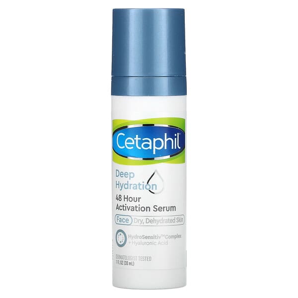 Cetaphil, 48時間活性化美容液、浸透保湿、30ml（1液量オンス）