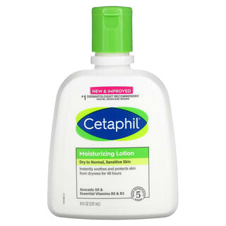 Cetaphil, Moisturizing Lotion, Dry To Normal, Sensitive Skin, Avocado Oil & Essential Vitamins B5 & B3, 8 fl oz (237 ml)
