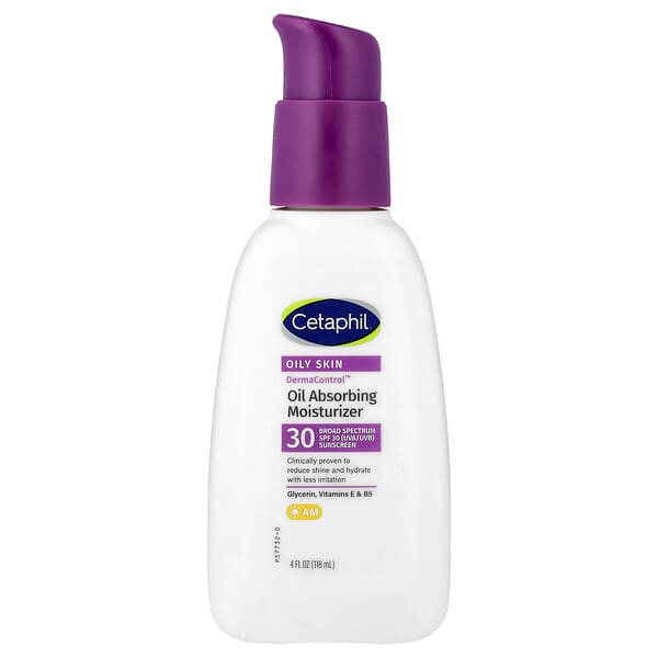 Cetaphil, Derma Control™, 오일 흡수 모이스처라이저, SPF 30, 118ml(4fl oz)