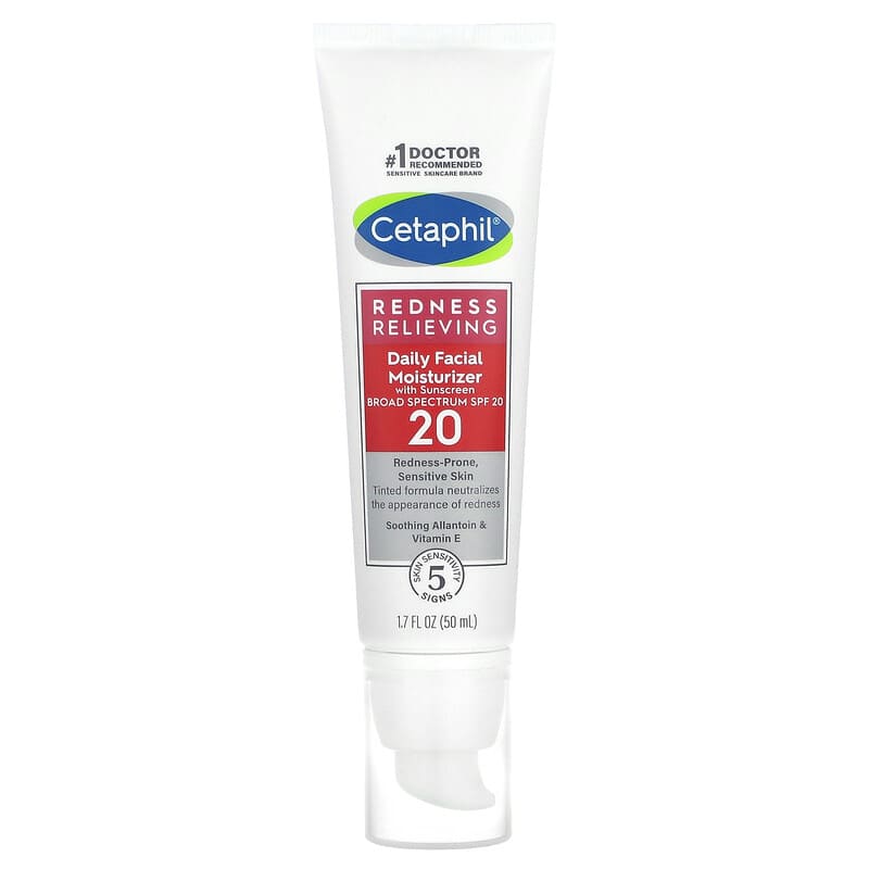 Redness Relieving, Daily Facial Moisturizer with Sunscreen, SPF 20, Fragrance Free, 1.7 oz (50 ml)