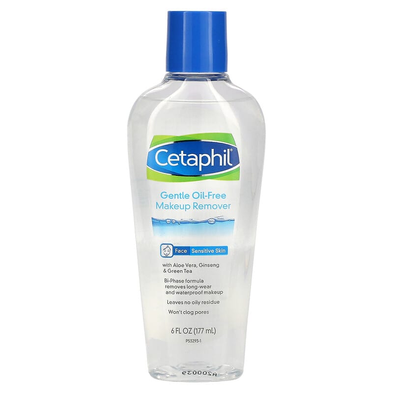 Cetaphil Gentle Waterproof Makeup Remover, 6oz, Oil-Free Formula
